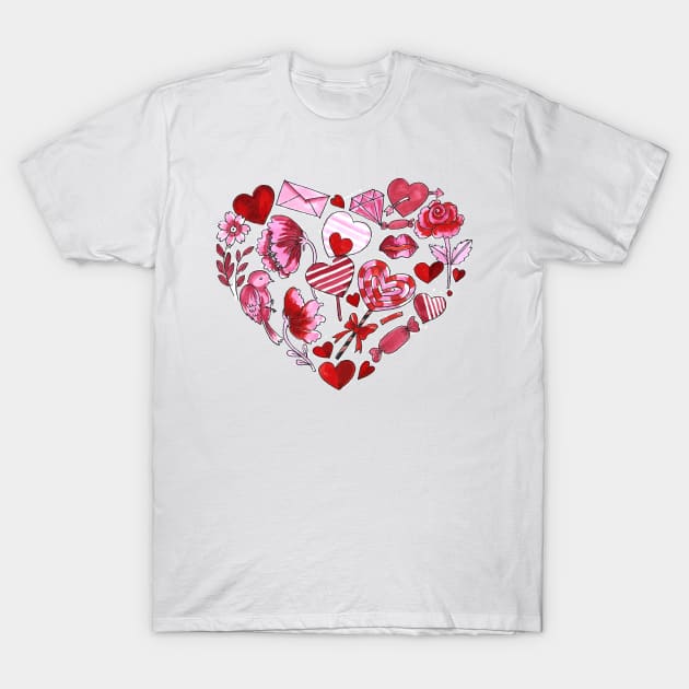 Heart shape with candy T-Shirt by Norzeatic